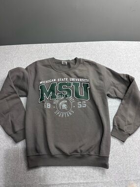 Michigan State University MSU Spartans Gildan Heavy Blend Gray Crewneck Small